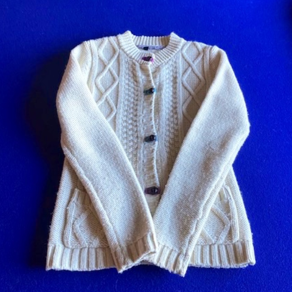 Pimkie Long Sleeve Cable Knit Cream Sweater Girls Size Small